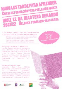 botón Abierto Taxi NUNCA ES TARDE PARA APRENDER. Curso de formación para personas adultas 2021/2022 - Mancomunidad de Servicios Sociales Ansoáin, Berioplano, Berriozar, Itza y Juslapeña botón Abierto Taxi NUNCA ES TARDE PARA APRENDER. Curso de formación para personas adultas 2021/2022 - Mancomunidad de Servicios Sociales Ansoáin, Berioplano, Berriozar, Itza y Juslapeña